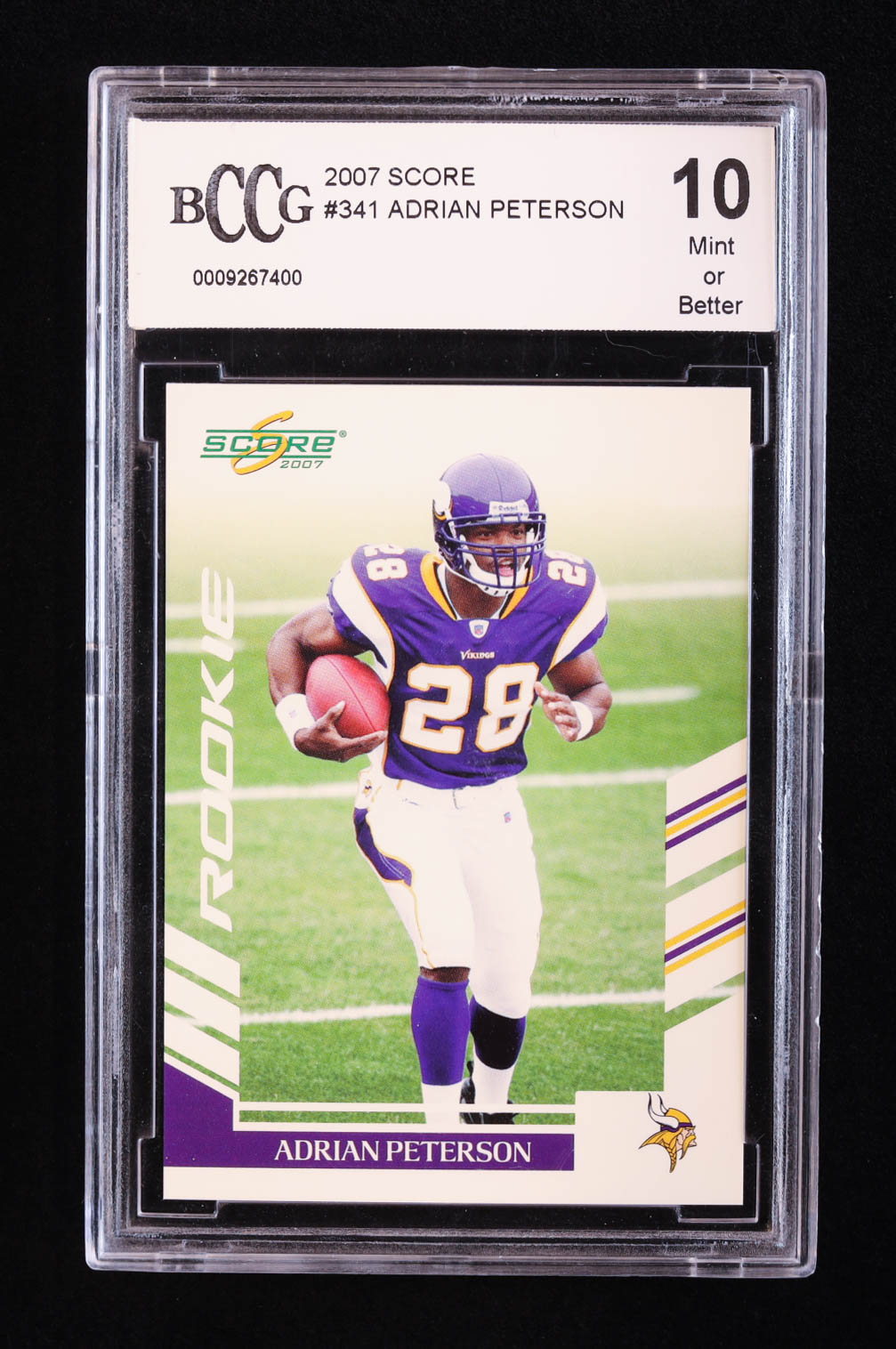 Adrian Peterson 2007 Score #341 RC (BCCG 10) at PristineAuction.com Adrian Peterson 2007 Score #341 RC (BCCG 10) at PristineAuction.com