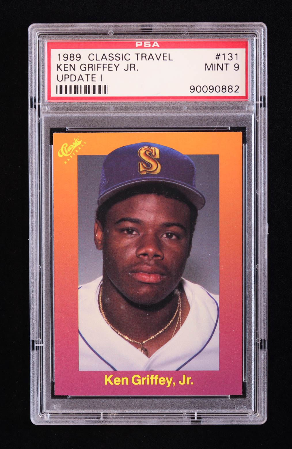 Ken Griffey Jr. 1989 Classic Travel Orange #131 RC (PSA 9) at PristineAuction.com Ken Griffey Jr. 1989 Classic Travel Orange #131 RC (PSA 9) at PristineAuction.com