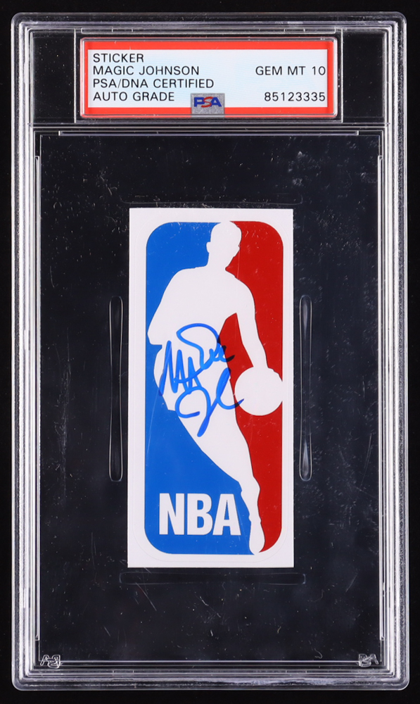 Magic Johnson Signed NBA Decal Sticker (PSA | Auto Grade 10) at PristineAuction.com Magic Johnson Signed NBA Decal Sticker (PSA | Auto Grade 10) at PristineAuction.com