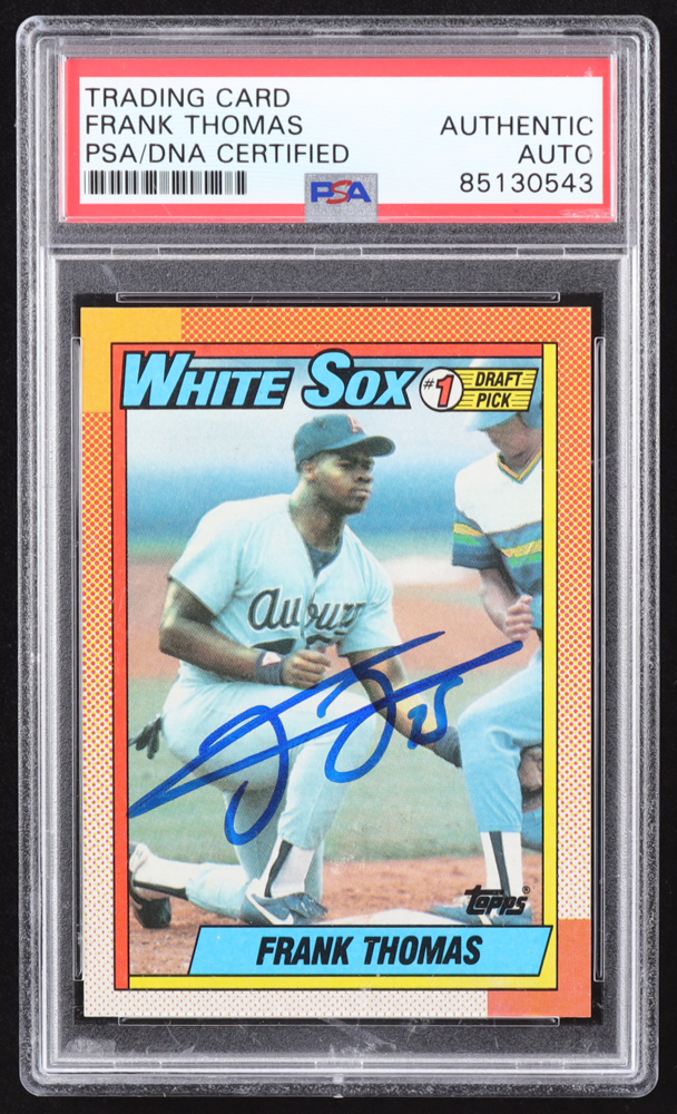 Frank Thomas Signed 1990 Topps #414B RC (PSA) at PristineAuction.com Frank Thomas Signed 1990 Topps #414B RC (PSA) at PristineAuction.com