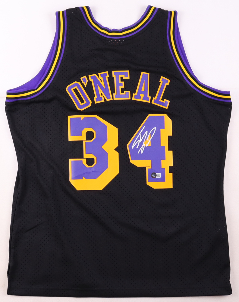 Shaquille O'Neal Signed Lakers Mitchell & Ness Jersey (Beckett) at PristineAuction.com Shaquille O'Neal Signed Lakers Mitchell & Ness Jersey (Beckett) at PristineAuction.com