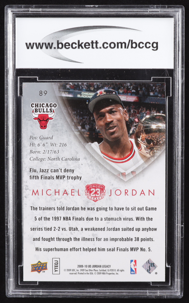 Michael Jordan 2009-10 Upper Deck Michael Jordan Legacy Collection Gold #89 (BCCG 10) at PristineAuction.com Michael Jordan 2009-10 Upper Deck Michael Jordan Legacy Collection Gold #89 (BCCG 10) at PristineAuction.com