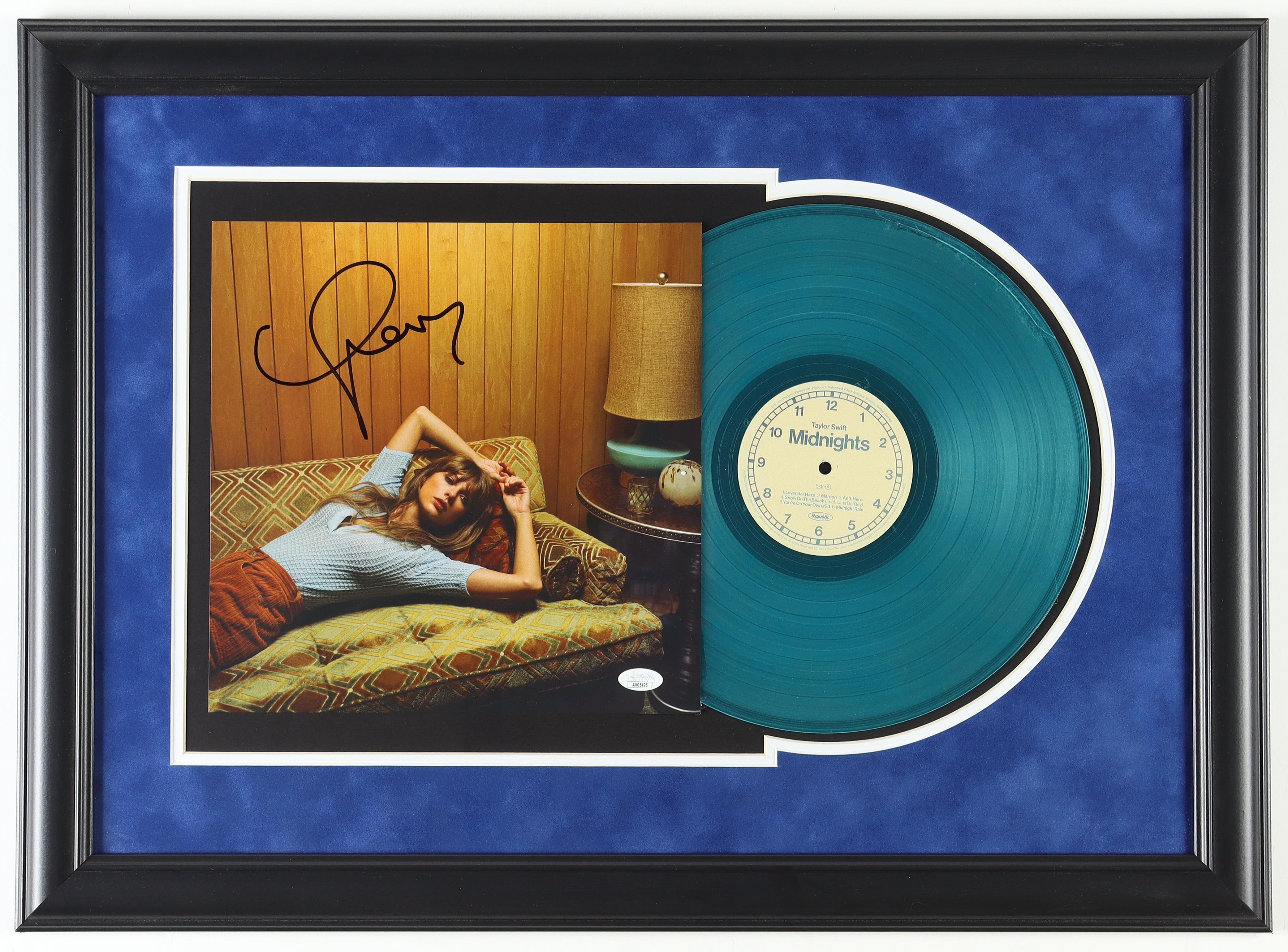 Taylor Swift Signed Custom Framed "Midnights" Vinyl Album Cover Display (JSA) at PristineAuction.com Taylor Swift Signed Custom Framed "Midnights" Vinyl Album Cover Display (JSA) at PristineAuction.com