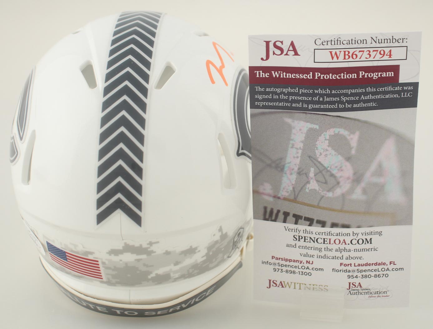 Montez Sweat Signed Bears Salute To Service Alternate Speed Mini Helmet (JSA) at PristineAuction.com Montez Sweat Signed Bears Salute To Service Alternate Speed Mini Helmet (JSA) at PristineAuction.com