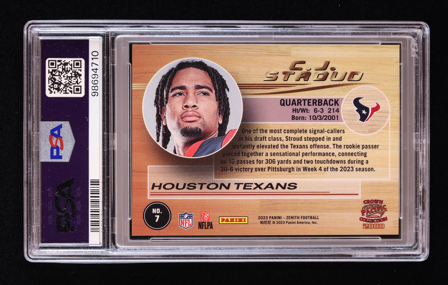 CJ Stroud 2023 Zenith Pacific Crown Collection #7 RC (PSA 10) at PristineAuction.com CJ Stroud 2023 Zenith Pacific Crown Collection #7 RC (PSA 10) at PristineAuction.com