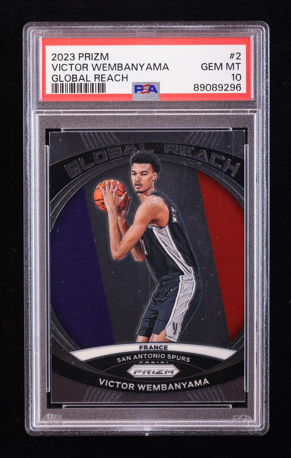Victor Wembanyama 2023-24 Panini Prizm Global Reach #2 RC (PSA 10) at PristineAuction.com Victor Wembanyama 2023-24 Panini Prizm Global Reach #2 RC (PSA 10) at PristineAuction.com