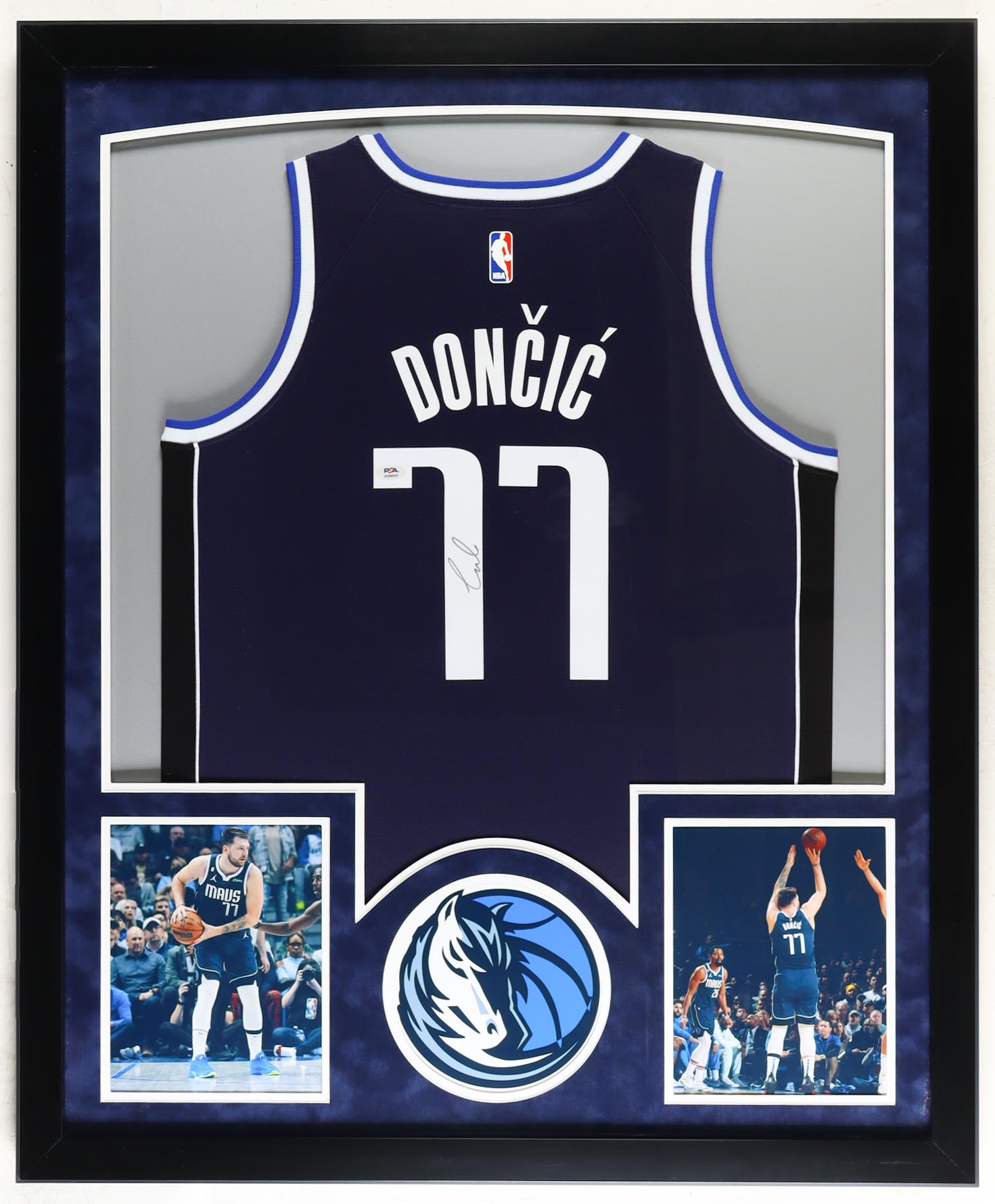 Luka Doncic Signed Custom Framed Jersey Display (PSA) at PristineAuction.com Luka Doncic Signed Custom Framed Jersey Display (PSA) at PristineAuction.com