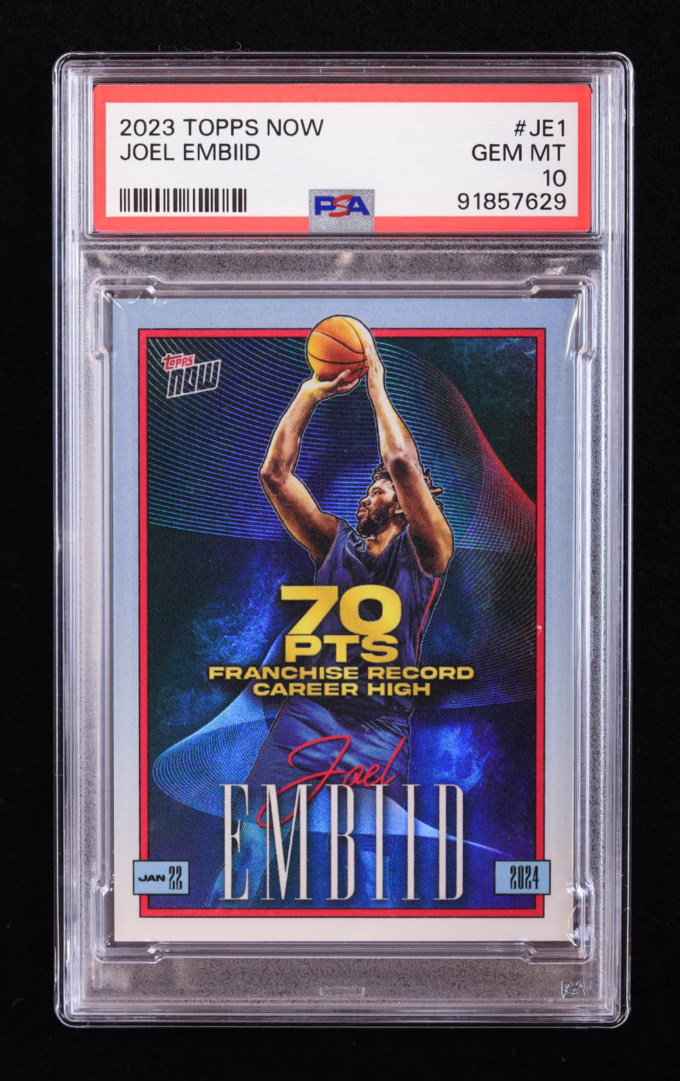 Joel Embiid 2023 Topps Now #JE1 (PSA 10) at PristineAuction.com Joel Embiid 2023 Topps Now #JE1 (PSA 10) at PristineAuction.com