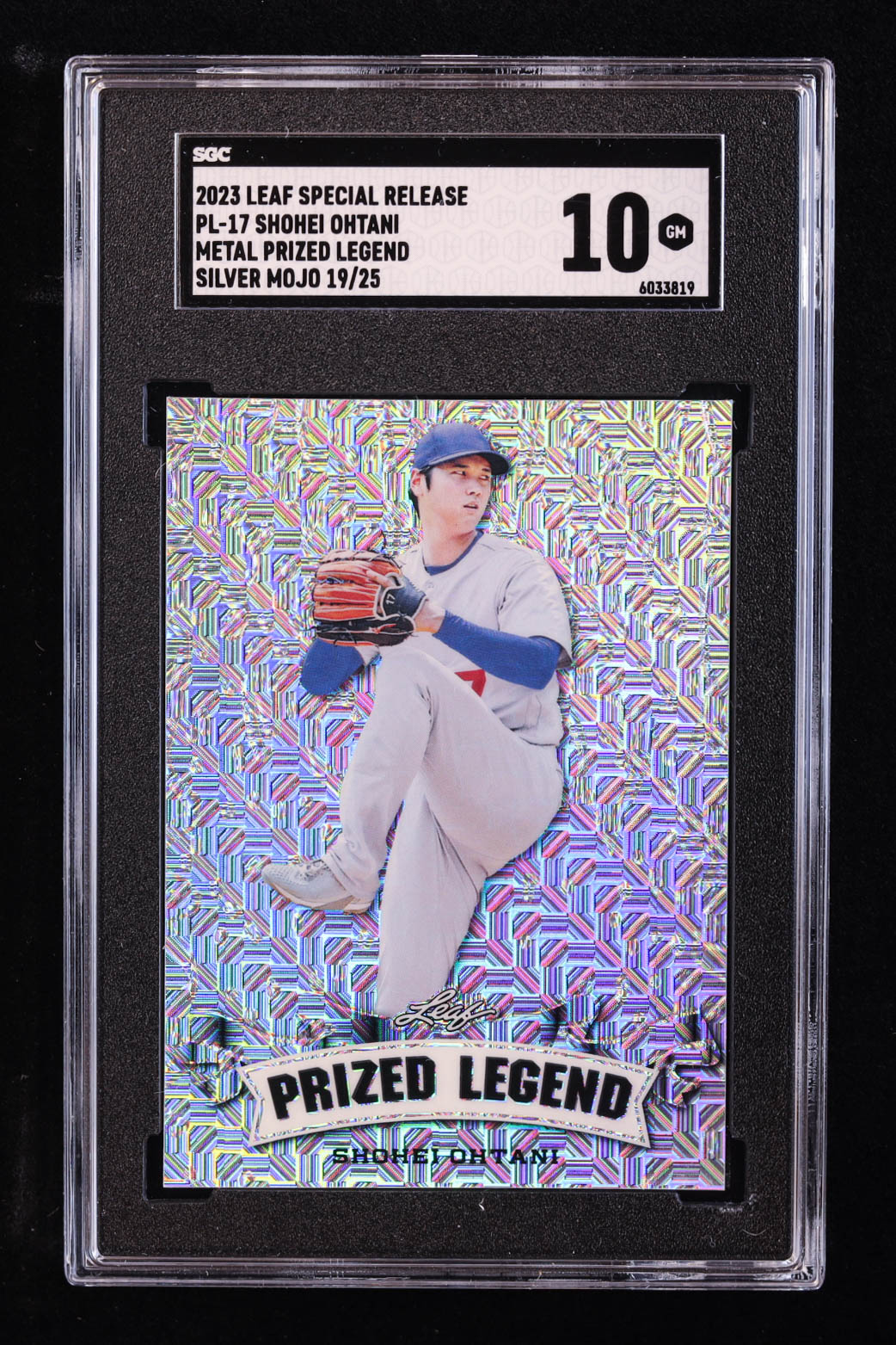 Shohei Ohtani 2023 Leaf Metal Special Release Prized Legend Mojo Purple #PL17 #19/25 (SGC 10) at PristineAuction.com Shohei Ohtani 2023 Leaf Metal Special Release Prized Legend Mojo Purple #PL17 #19/25 (SGC 10) at PristineAuction.com