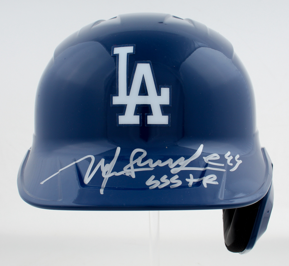 Manny Ramirez Signed Dodgers Full-Size Batting Helmet Inscribed "555 HR" (Beckett) at PristineAuction.com Manny Ramirez Signed Dodgers Full-Size Batting Helmet Inscribed "555 HR" (Beckett) at PristineAuction.com