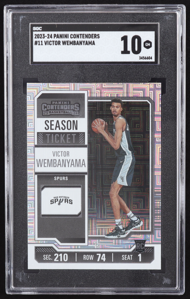 Victor Wembanyama 2023-24 Panini Contenders #11 RC (SGC 10) at PristineAuction.com Victor Wembanyama 2023-24 Panini Contenders #11 RC (SGC 10) at PristineAuction.com
