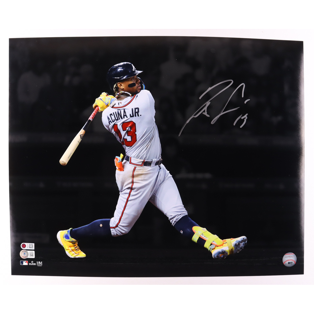 Ronald Acuna Jr. Signed Braves 16x20 Photo (Beckett & Acuna Jr.) at PristineAuction.com