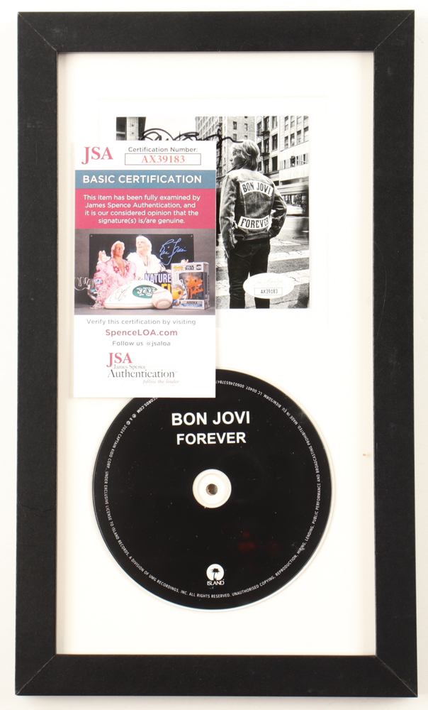 Jon Bon Jovi Signed Custom Framed "Forever" CD Album Insert Display (JSA) at PristineAuction.com Jon Bon Jovi Signed Custom Framed "Forever" CD Album Insert Display (JSA) at PristineAuction.com