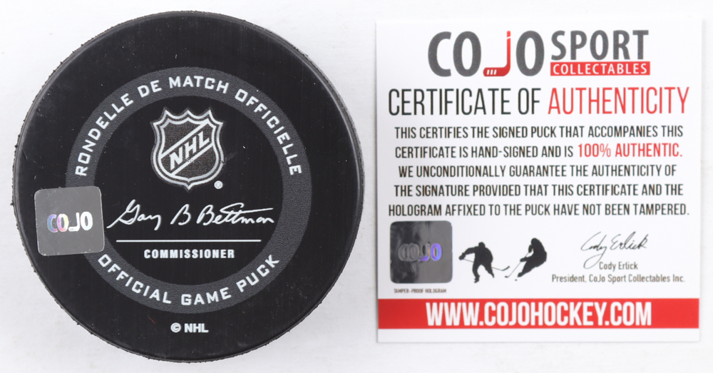 Dave Andreychuk Signed 100th Anniversary Maple Leafs Logo Hockey Puck (COJO) at PristineAuction.com Dave Andreychuk Signed 100th Anniversary Maple Leafs Logo Hockey Puck (COJO) at PristineAuction.com