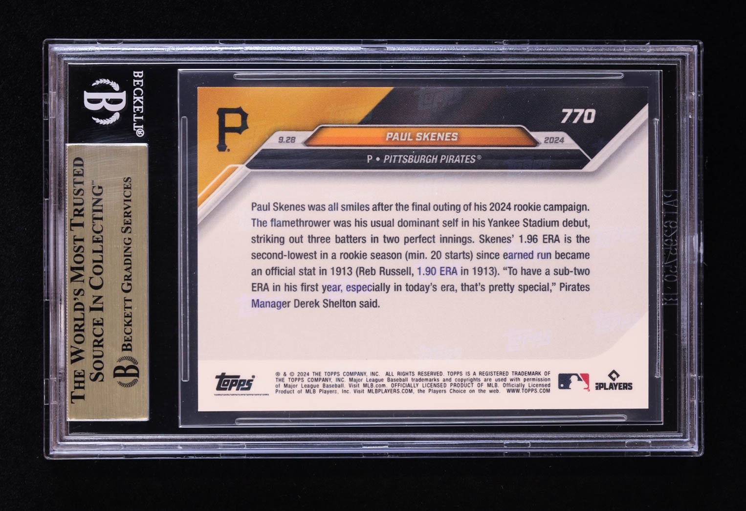Paul Skenes 2024 Topps Now #770 RC (BGS 9.5) at PristineAuction.com Paul Skenes 2024 Topps Now #770 RC (BGS 9.5) at PristineAuction.com