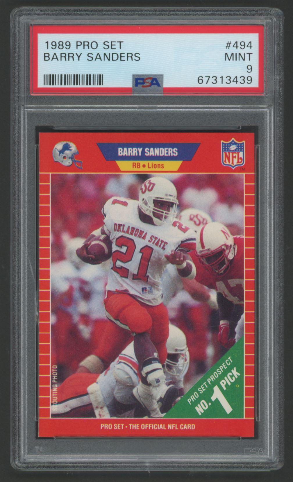 Barry Sanders 1989 Pro Set #494 RC (PSA 9) at PristineAuction.com Barry Sanders 1989 Pro Set #494 RC (PSA 9) at PristineAuction.com