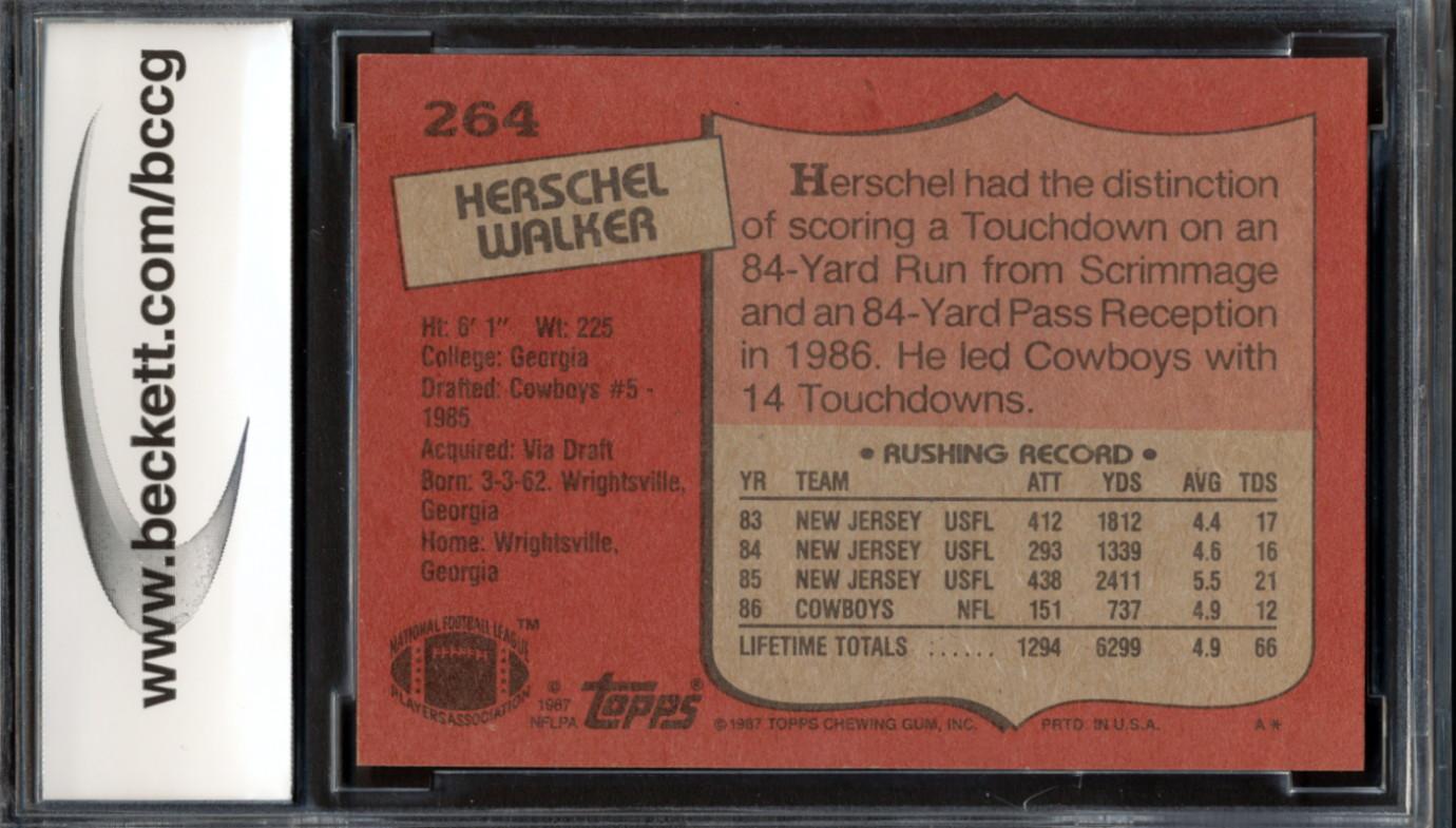 Herschel Walker 1987 Topps #264 RC (BCCG 9) at PristineAuction.com Herschel Walker 1987 Topps #264 RC (BCCG 9) at PristineAuction.com