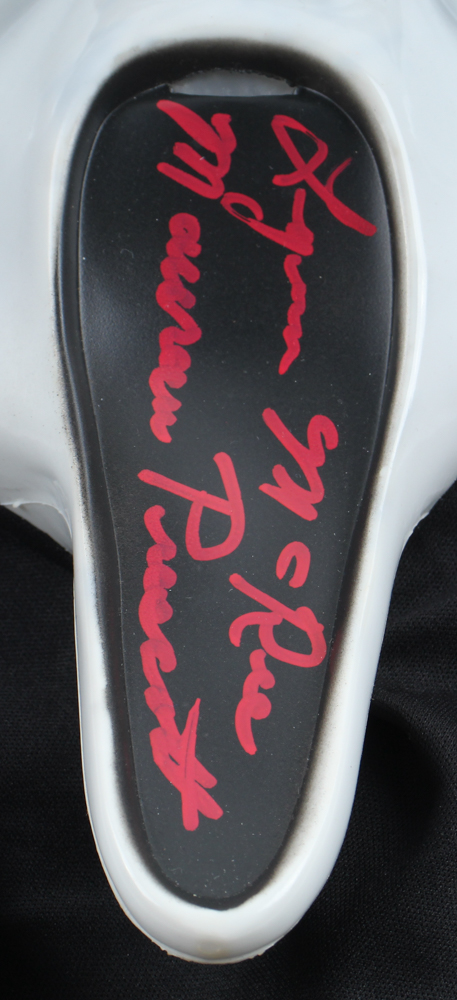 Lynn McRee Signed "Scream" Mask Inscribed "Maureen Prescott" (JSA) at PristineAuction.com Lynn McRee Signed "Scream" Mask Inscribed "Maureen Prescott" (JSA) at PristineAuction.com