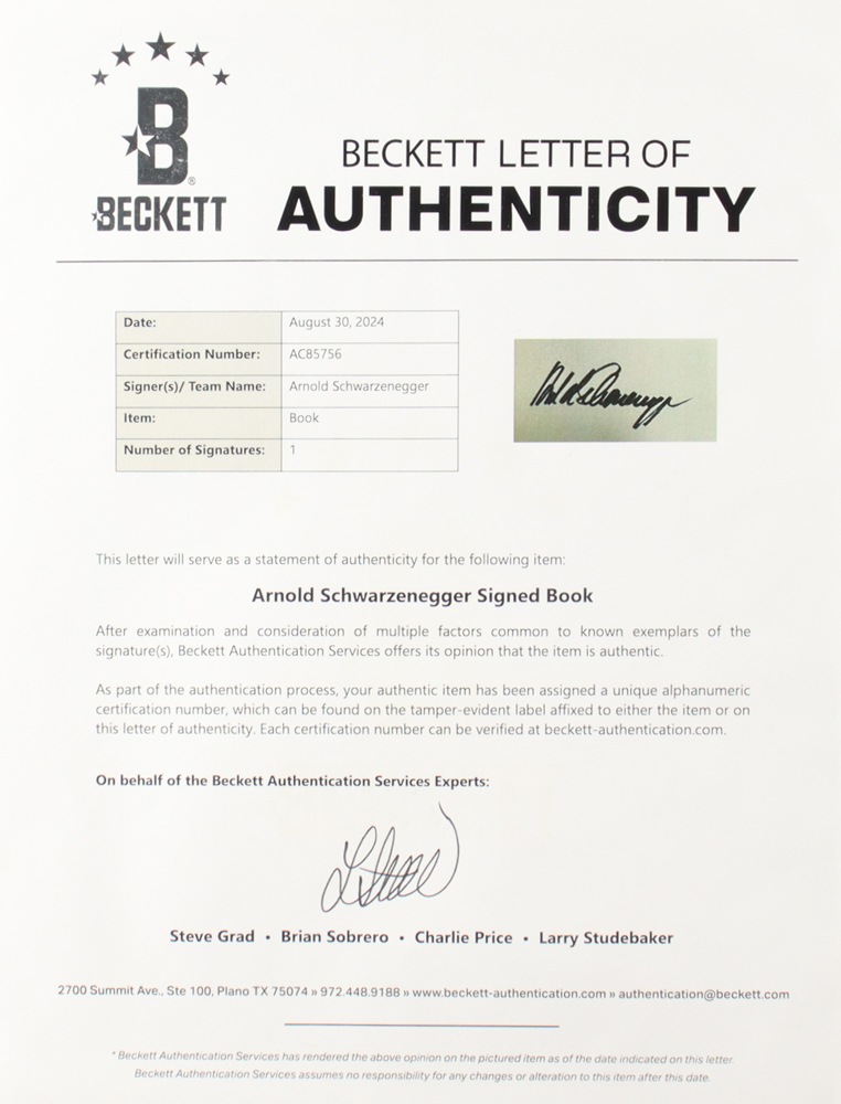 Arnold Schwarzenegger Signed Custom Framed Cut Display (Beckett) at PristineAuction.com Arnold Schwarzenegger Signed Custom Framed Cut Display (Beckett) at PristineAuction.com