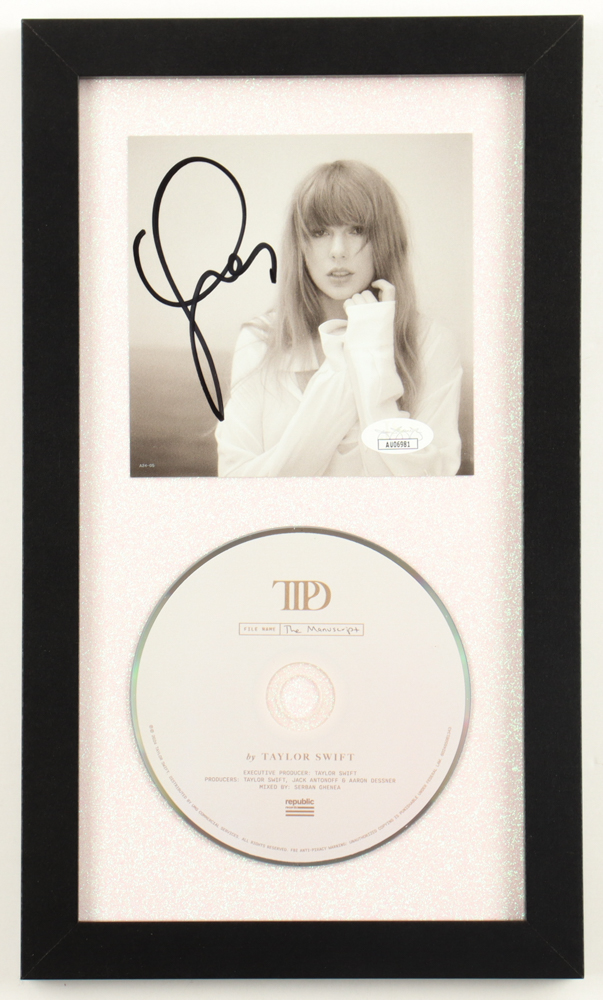 Taylor Swift Signed Custom Framed "The Tortured Poets Department" CD Album Insert Display (JSA) at PristineAuction.com Taylor Swift Signed Custom Framed "The Tortured Poets Department" CD Album Insert Display (JSA) at PristineAuction.com