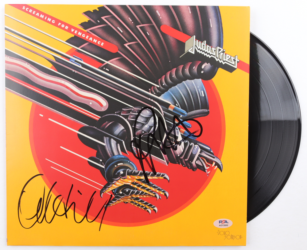 Rob Halford & Ian Hill Signed Judas Priest "Screaming For Vengeance" Vinyl Record Album (PSA) at PristineAuction.com Rob Halford & Ian Hill Signed Judas Priest "Screaming For Vengeance" Vinyl Record Album (PSA) at PristineAuction.com