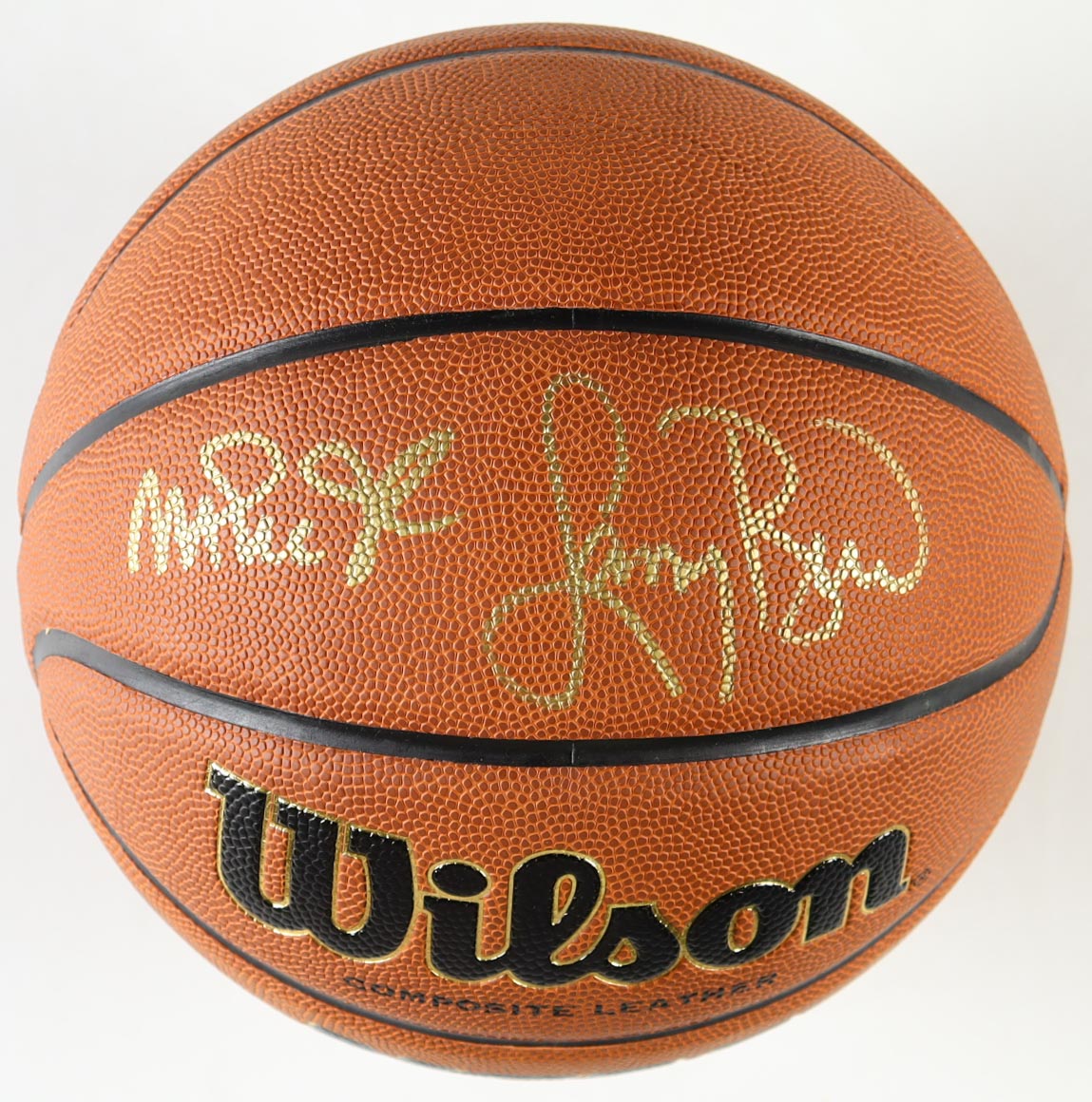 Larry Bird & Magic Johnson Signed NCAA Basketball In Display Case (Beckett) at PristineAuction.com Larry Bird & Magic Johnson Signed NCAA Basketball In Display Case (Beckett) at PristineAuction.com