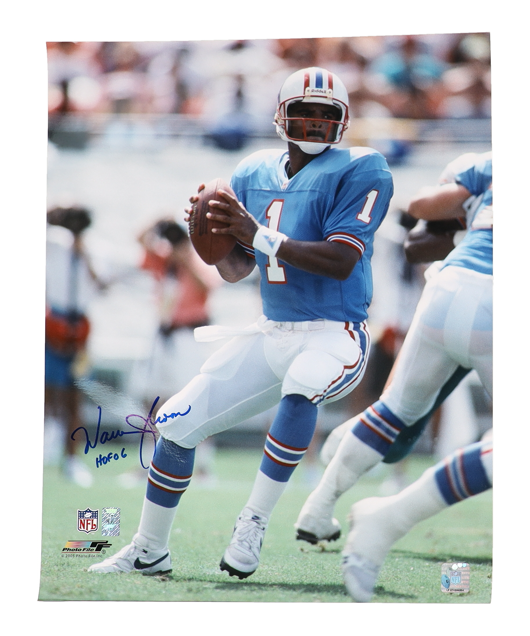 Warren Moon Signed Oilers 16x20 Photo Inscribed "HOF 06" (Moon) at PristineAuction.com Warren Moon Signed Oilers 16x20 Photo Inscribed "HOF 06" (Moon) at PristineAuction.com