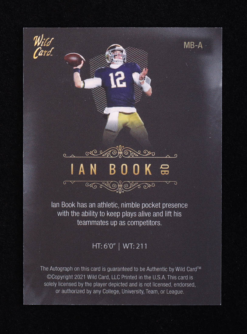 Ian Book 2021 Wild Card Matte Black Autograph #MBA RC at PristineAuction.com Ian Book 2021 Wild Card Matte Black Autograph #MBA RC at PristineAuction.com