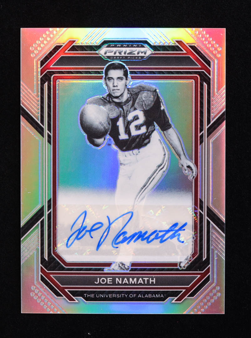 Joe Namath 2023 Panini Prizm Draft Picks Prizms Silver Autographs #55 at PristineAuction.com Joe Namath 2023 Panini Prizm Draft Picks Prizms Silver Autographs #55 at PristineAuction.com