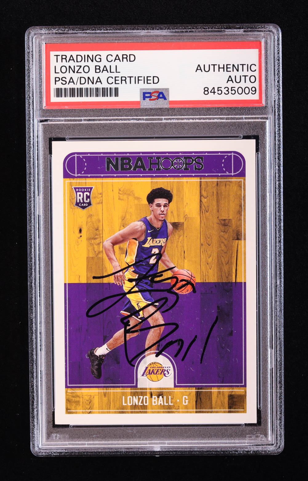 Lonzo Ball Signed 2017-18 Hoops #252 RC (PSA) at PristineAuction.com Lonzo Ball Signed 2017-18 Hoops #252 RC (PSA) at PristineAuction.com