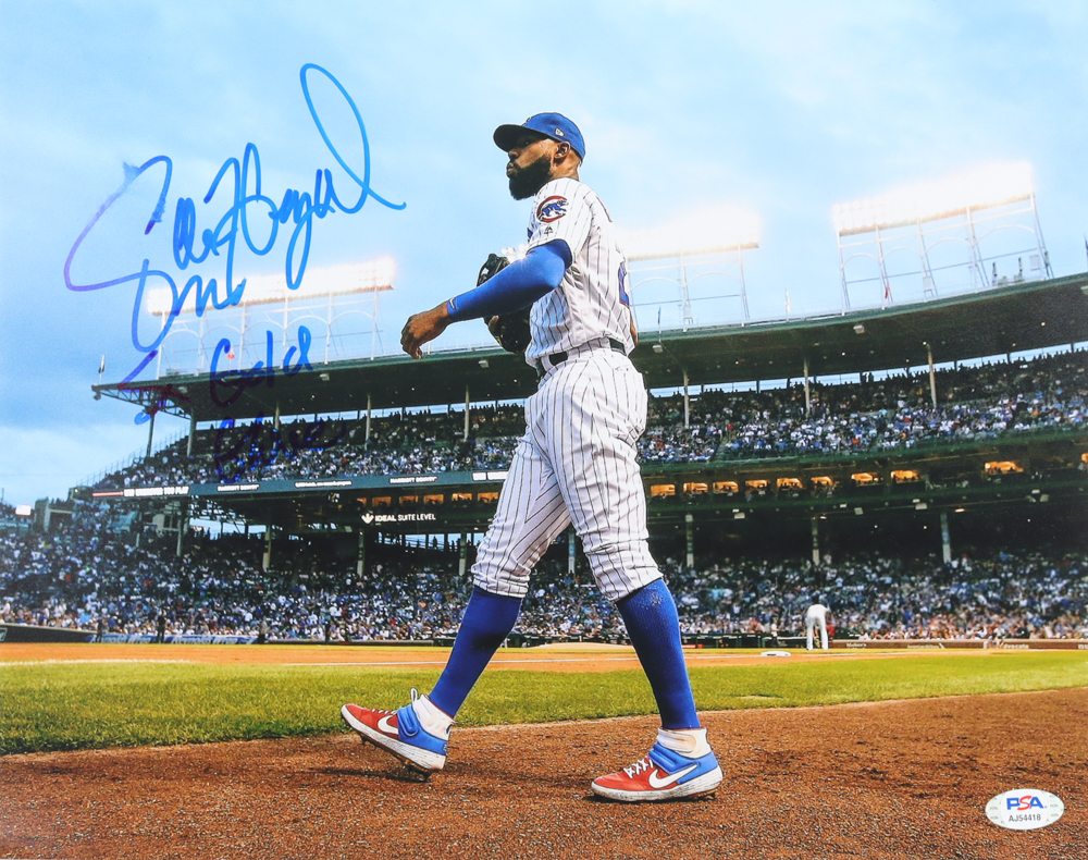 Jason Heyward Signed Cubs 11x14 Photo Inscribed "5x Gold Glove" (PSA) at PristineAuction.com Jason Heyward Signed Cubs 11x14 Photo Inscribed "5x Gold Glove" (PSA) at PristineAuction.com