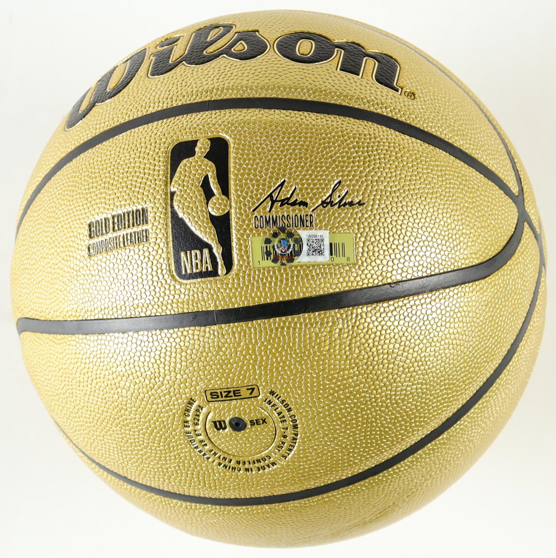 Larry Bird Signed Gold Edition Basketball with Wood Display Stand (Beckett) at PristineAuction.com Larry Bird Signed Gold Edition Basketball with Wood Display Stand (Beckett) at PristineAuction.com