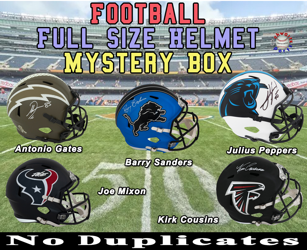 Full Size Football Helmet (NO DUPLICATES) Signed Mystery Box – Series 14 (Limited to 75) - Schwartz Sports at PristineAuction.com Full Size Football Helmet (NO DUPLICATES) Signed Mystery Box – Series 14 (Limited to 75) - Schwartz Sports at PristineAuction.com