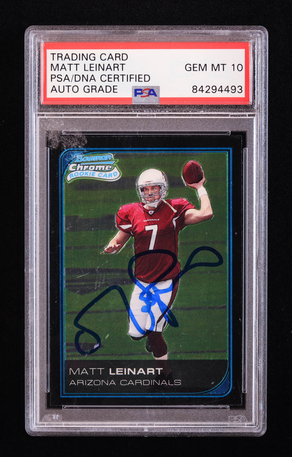 Matt Leinart Signed 2006 Bowman Chrome #224 RC (PSA | Autograph Grade 10) at PristineAuction.com Matt Leinart Signed 2006 Bowman Chrome #224 RC (PSA | Autograph Grade 10) at PristineAuction.com