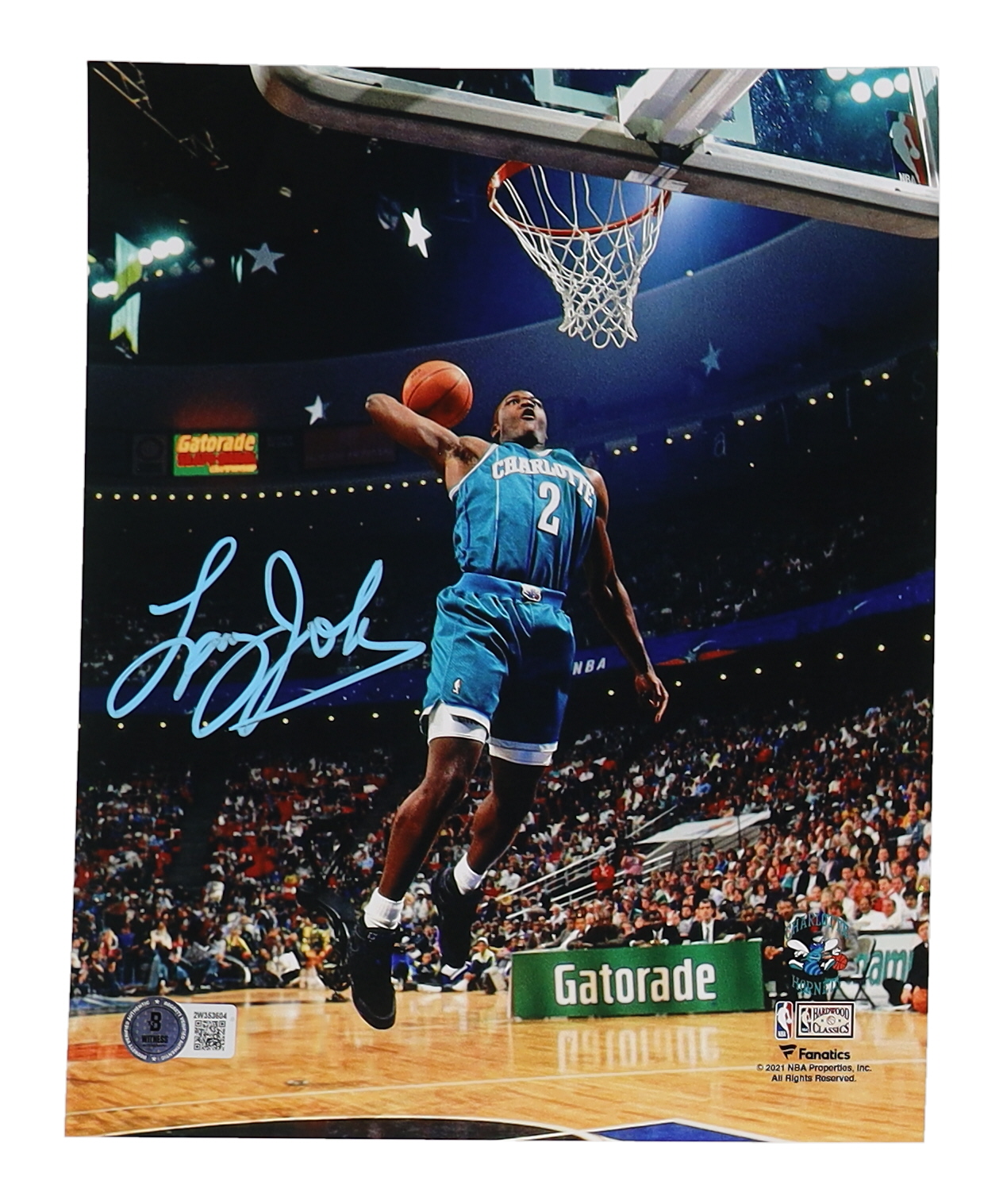 Larry Johnson Signed Hornets 8x10 Photo (Beckett) at PristineAuction.com Larry Johnson Signed Hornets 8x10 Photo (Beckett) at PristineAuction.com