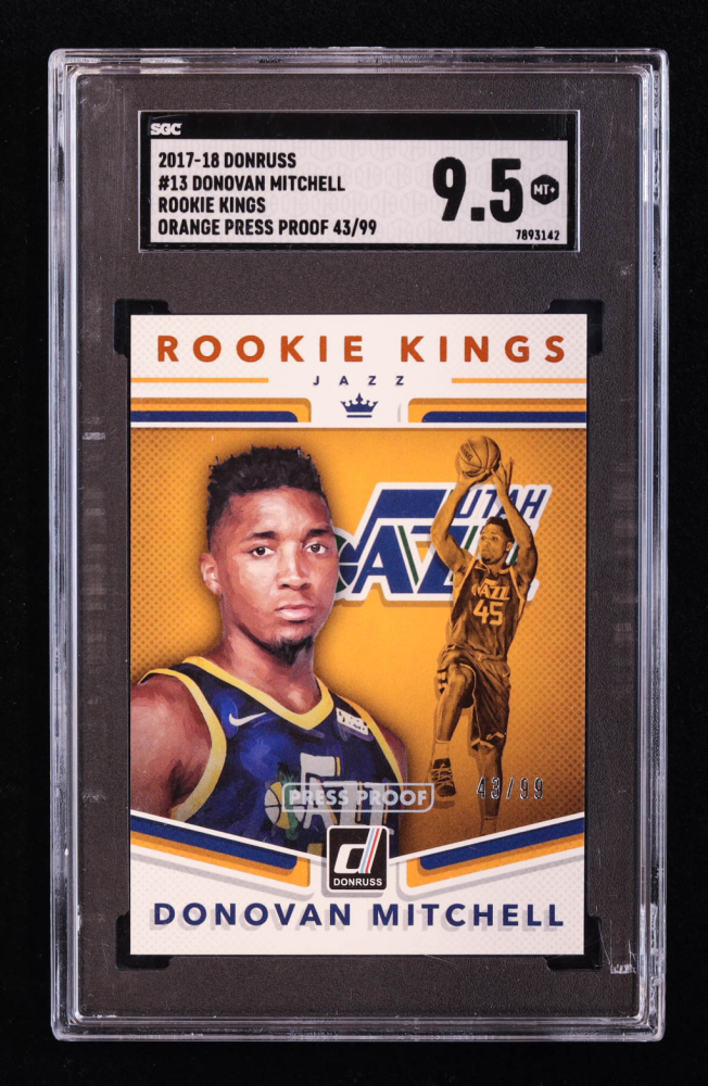 2017 Panini Donruss Basketball Press Proof Orange Donovan Mitchell #13 SGC 9.5