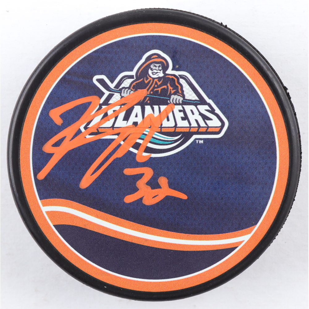 Kyle MacLean Signed Islanders Logo Hockey Puck (JSA) at PristineAuction.com