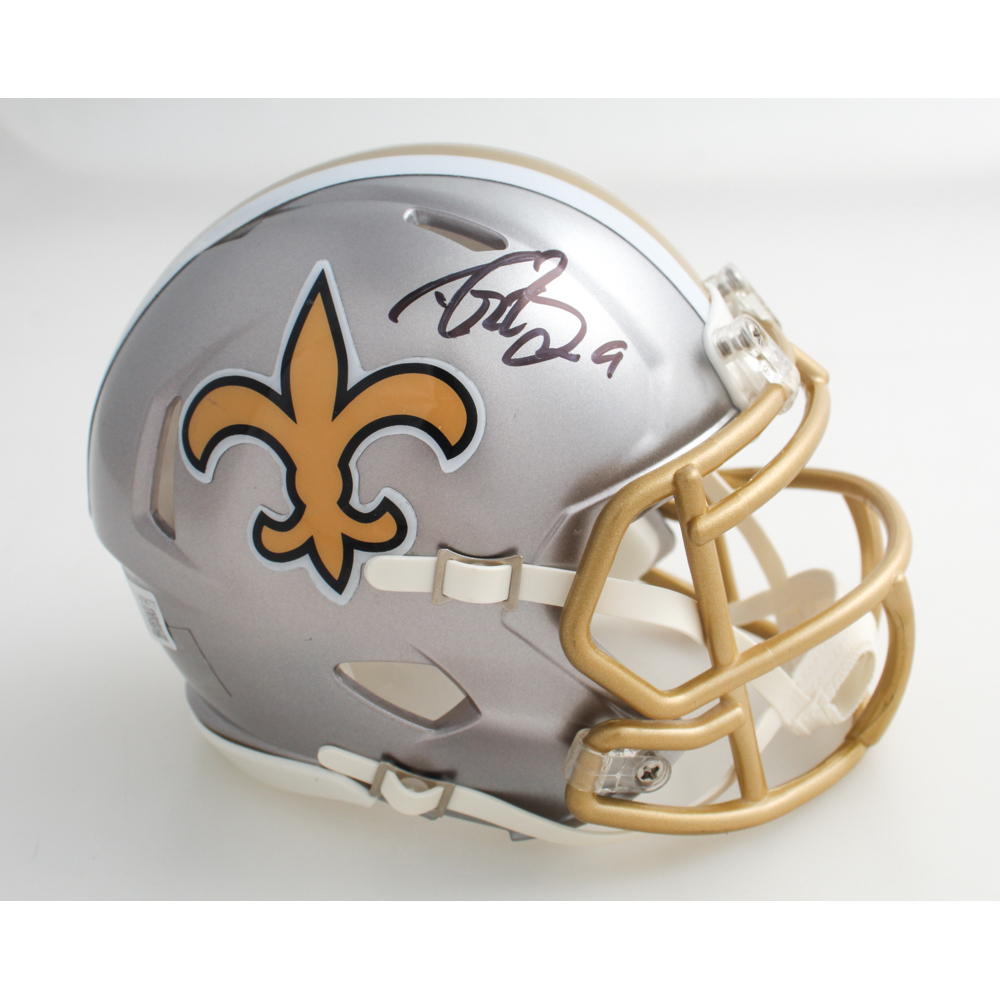Drew Brees Signed Saints Flash Alternate Speed Mini Helmet (Beckett) at PristineAuction.com