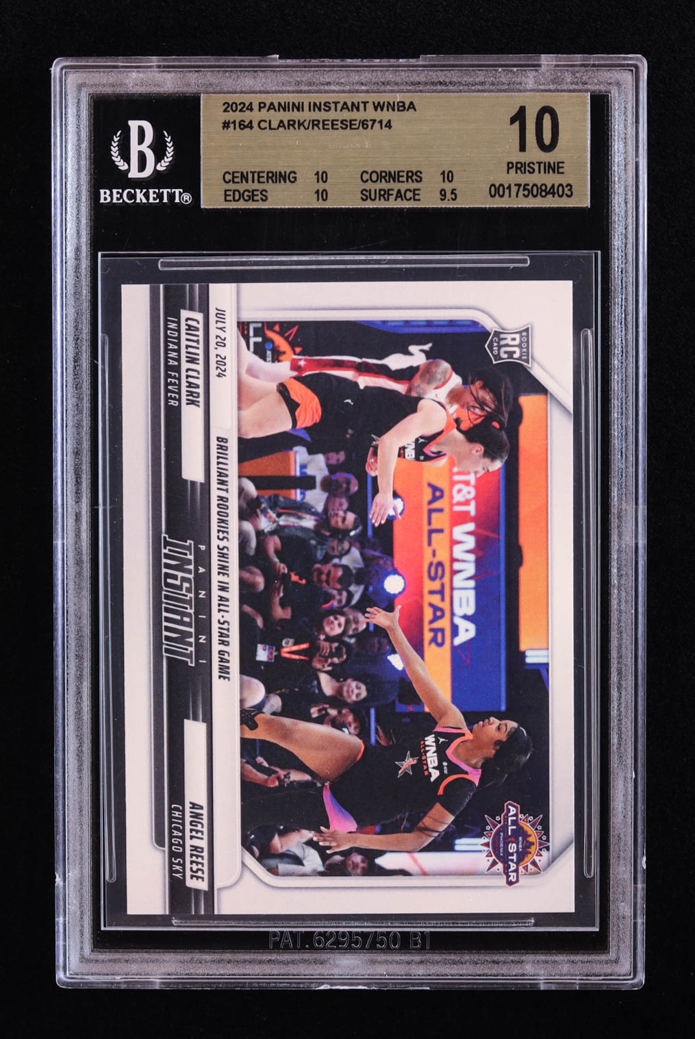Caitlin Clark / Angel Reese 2024 Panini Instant WNBA #164 RC (BGS 10) at PristineAuction.com Caitlin Clark / Angel Reese 2024 Panini Instant WNBA #164 RC (BGS 10) at PristineAuction.com