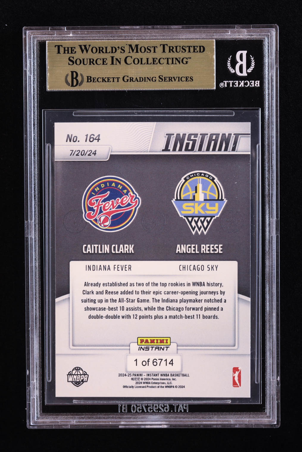 Caitlin Clark / Angel Reese 2024 Panini Instant WNBA #164 RC (BGS 10) at PristineAuction.com Caitlin Clark / Angel Reese 2024 Panini Instant WNBA #164 RC (BGS 10) at PristineAuction.com