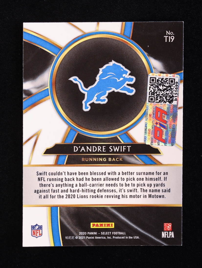D'Andre Swift Signed 2020 Select Turbocharged #T19 RC (PIA) at PristineAuction.com D'Andre Swift Signed 2020 Select Turbocharged #T19 RC (PIA) at PristineAuction.com