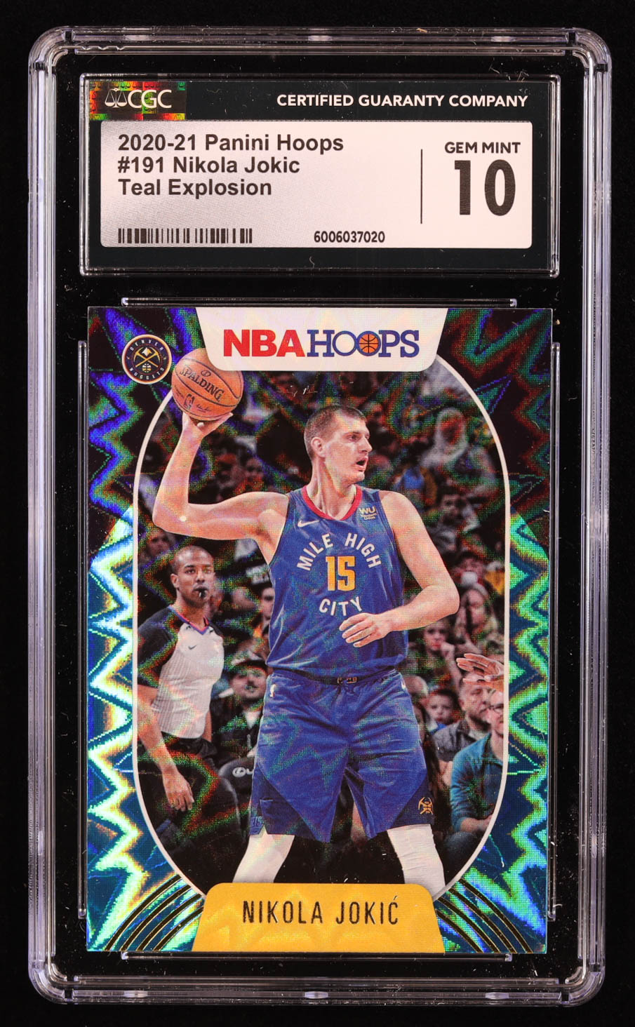 Nikola Jokic 2020-21 Hoops Teal Explosion #191 (CGC 10) at PristineAuction.com Nikola Jokic 2020-21 Hoops Teal Explosion #191 (CGC 10) at PristineAuction.com