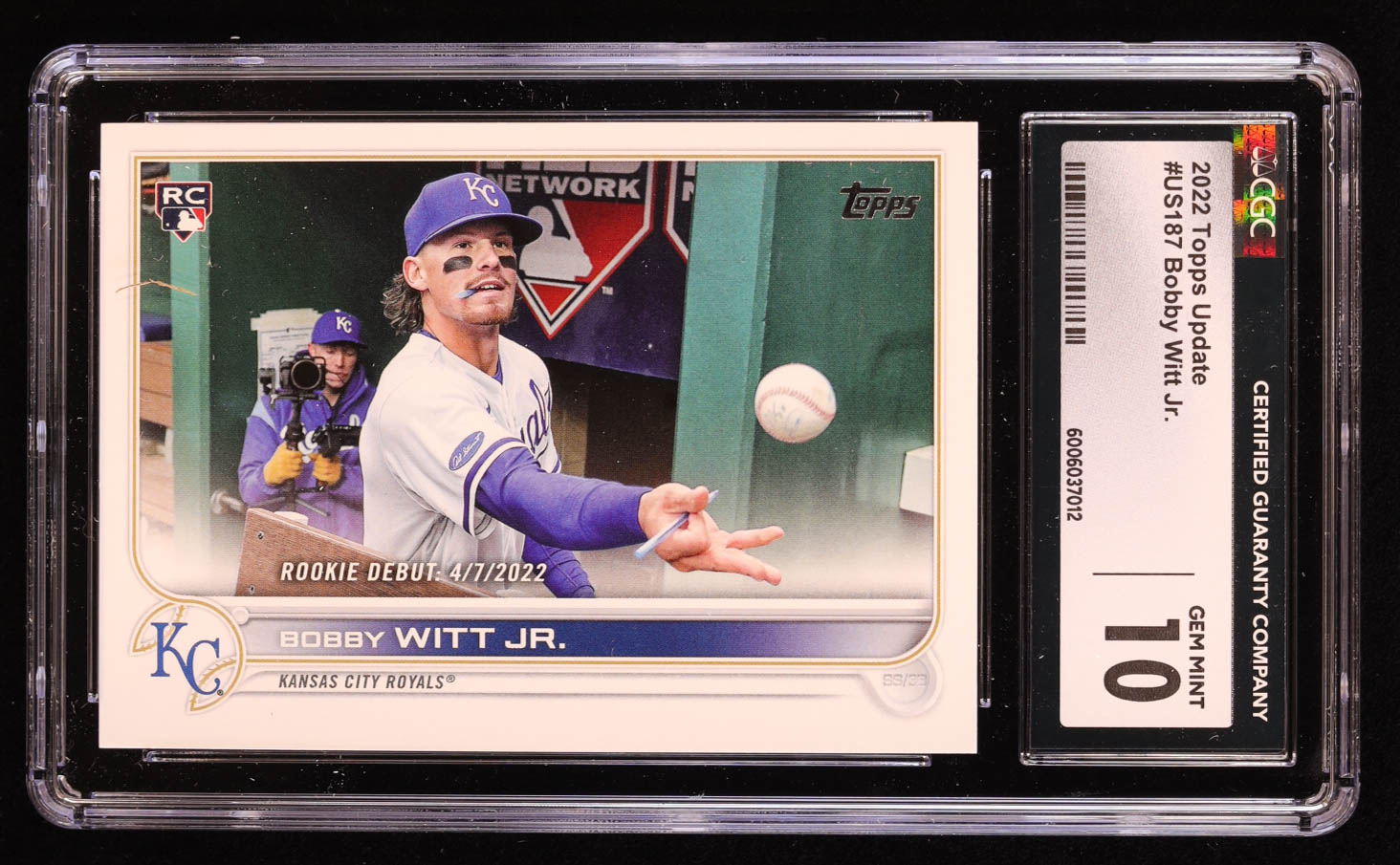 Bobby Witt Jr. 2022 Topps Update #US187 RD RC (CGC 10) at PristineAuction.com Bobby Witt Jr. 2022 Topps Update #US187 RD RC (CGC 10) at PristineAuction.com