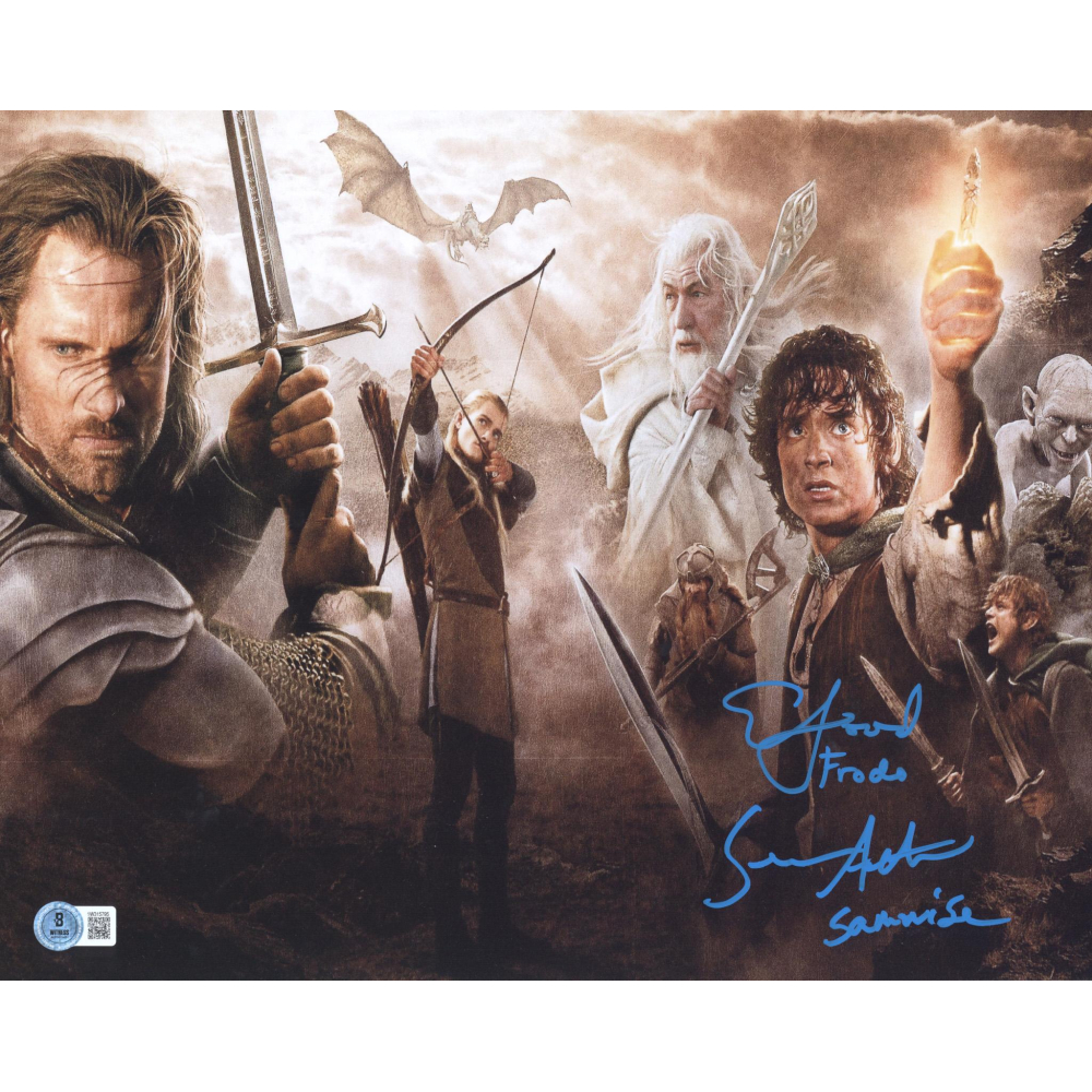 Elijah Wood & Sean Astin Signed "Lord of the Rings" 11x14 Photo (Beckett) at PristineAuction.com