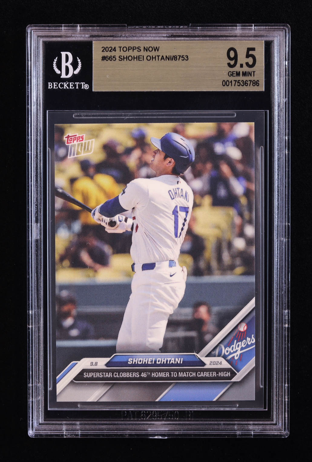Shohei Ohtani 2024 Topps Now #665 (BGS 9.5) at PristineAuction.com Shohei Ohtani 2024 Topps Now #665 (BGS 9.5) at PristineAuction.com