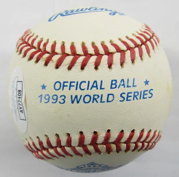 Roberto Alomar Signed 1993 World Series Logo Baseball (JSA) at PristineAuction.com Roberto Alomar Signed 1993 World Series Logo Baseball (JSA) at PristineAuction.com