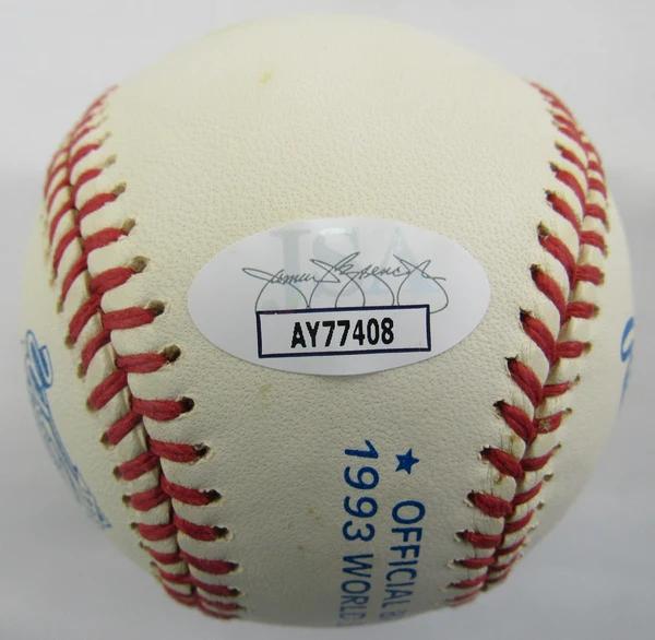 Roberto Alomar Signed 1993 World Series Logo Baseball (JSA) at PristineAuction.com Roberto Alomar Signed 1993 World Series Logo Baseball (JSA) at PristineAuction.com