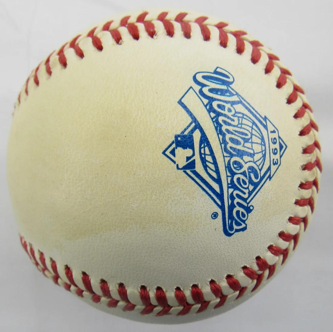 Lenny Dykstra Signed 1993 World Series Baseball (JSA) at PristineAuction.com Lenny Dykstra Signed 1993 World Series Baseball (JSA) at PristineAuction.com