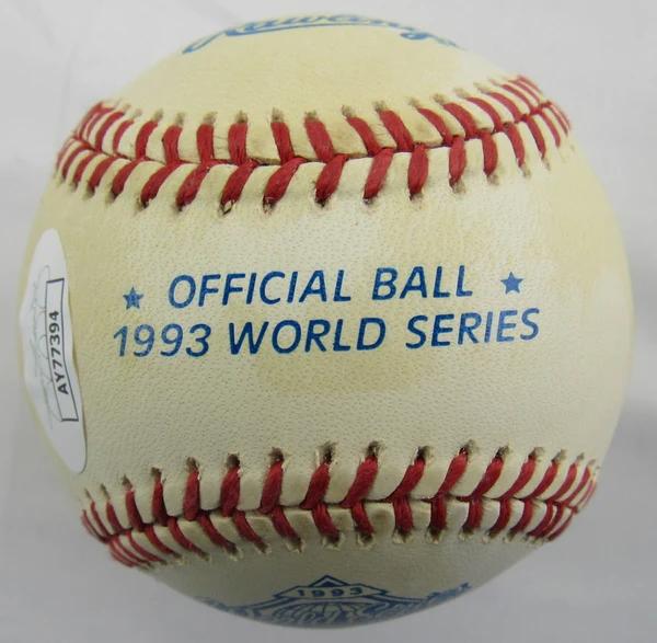 Lenny Dykstra Signed 1993 World Series Baseball (JSA) at PristineAuction.com Lenny Dykstra Signed 1993 World Series Baseball (JSA) at PristineAuction.com