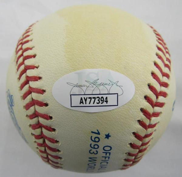 Lenny Dykstra Signed 1993 World Series Baseball (JSA) at PristineAuction.com Lenny Dykstra Signed 1993 World Series Baseball (JSA) at PristineAuction.com